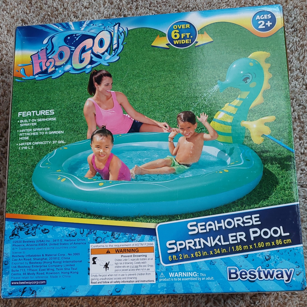 H2o Go Seahorse Kids Sprinkler Wade Pool Brand New